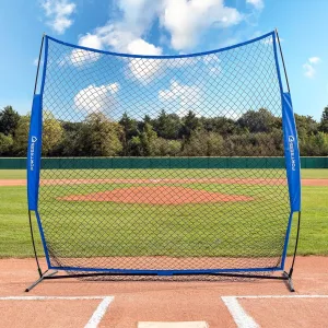 FORTRESS Pop-Up Baseball Screen – 7ft x 7ft Strong and Portable Baseball Protective Screen with Fiberglass Poles and Steel Base Pole [Net World Sports]