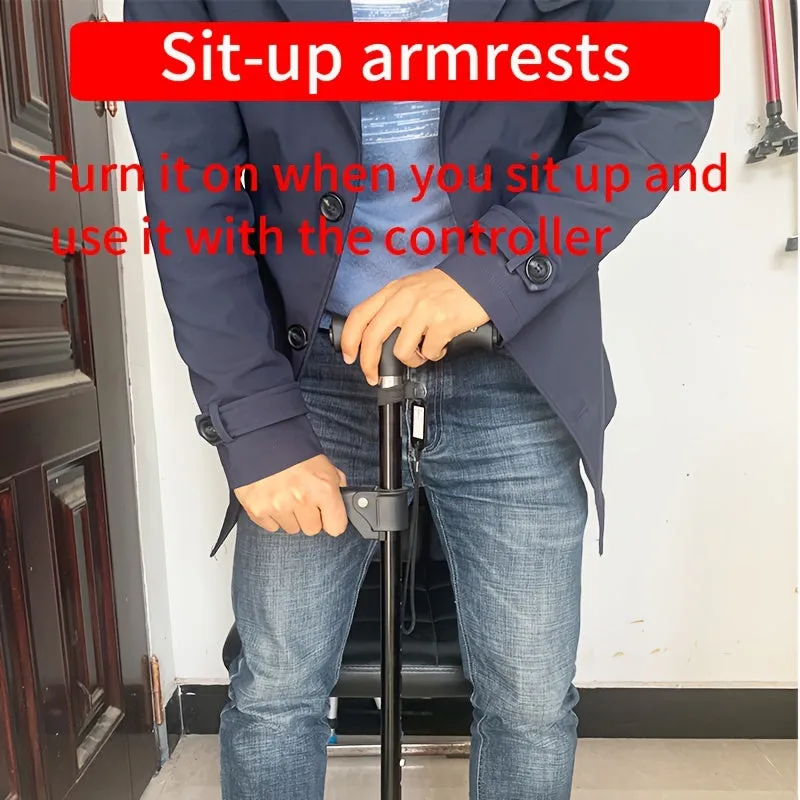 Four-legged Walking Cane With Lights, Non-slip Walking Stick, Multi-functional Telescopic Adjustment, High And Low Aid To Sit Up, Aluminum Alloy Stick