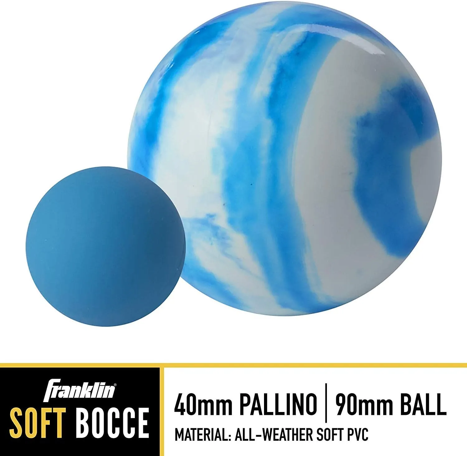 Franklin Sports Bocce Ball Set — 8 All Weather Bocce Balls and 1 Pallino — Beach, Backyard Lawn or Outdoor Party Game — Professional, American, and Starter Set Options