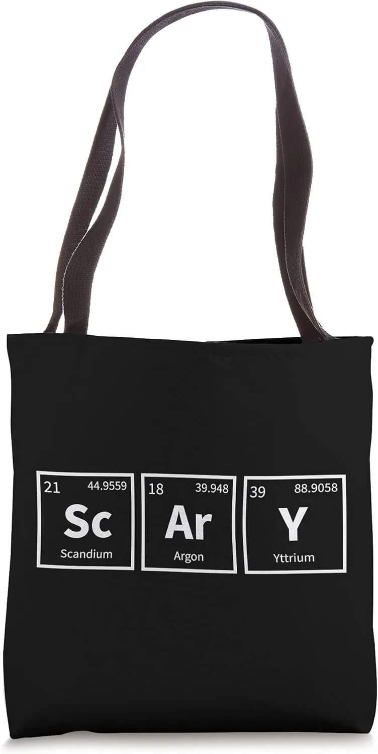 Funny Scary Periodic Table Fright Night Halloween Tote Bag