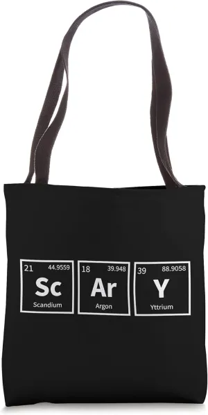 Funny Scary Periodic Table Fright Night Halloween Tote Bag