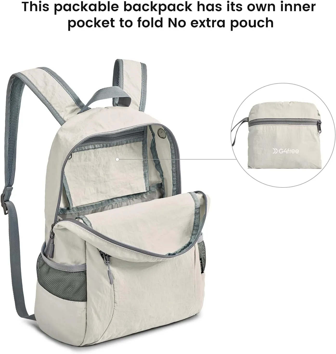 G4Free 20L Lightweight Packable Backpack Travel Hiking Daypack Foldable Backpack for Men Women