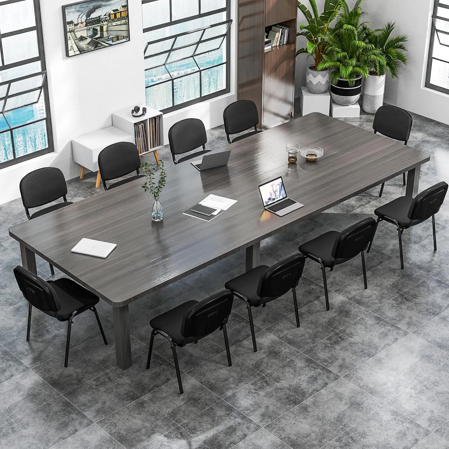 Giantex Set of 5 Conference Chair with Ergonomic Upholstered Seat, Protective Foot Pad, Elegant and Stackable Design for Home & Office, Waiting Room, Guest Room, 5 Pieces Reception Executive Chair Set