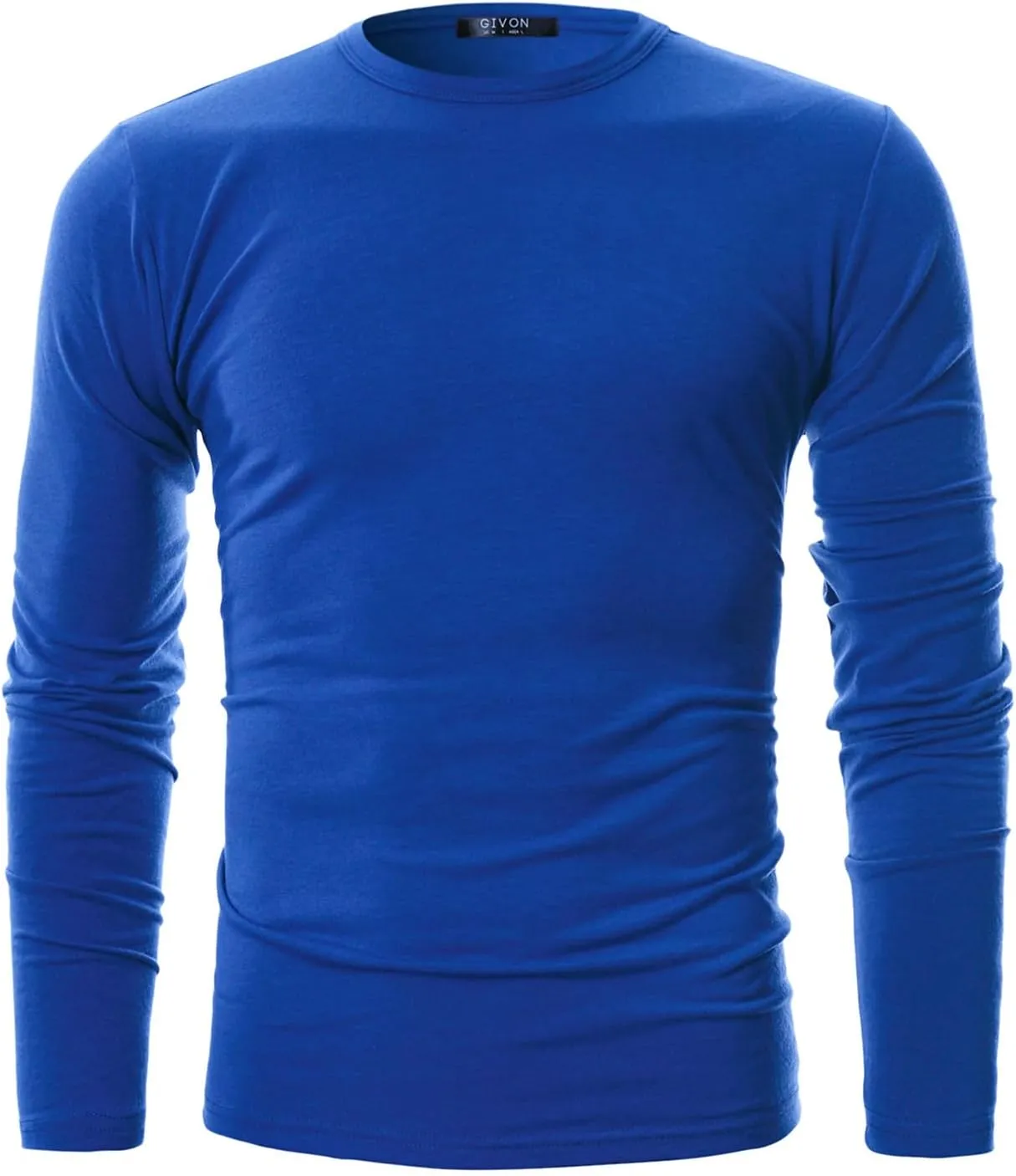 GIVON Mens Slim Fit Soft Cotton Long Sleeve Lightweight Thermal Crew Neck T-Shirt