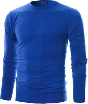 GIVON Mens Slim Fit Soft Cotton Long Sleeve Lightweight Thermal Crew Neck T-Shirt