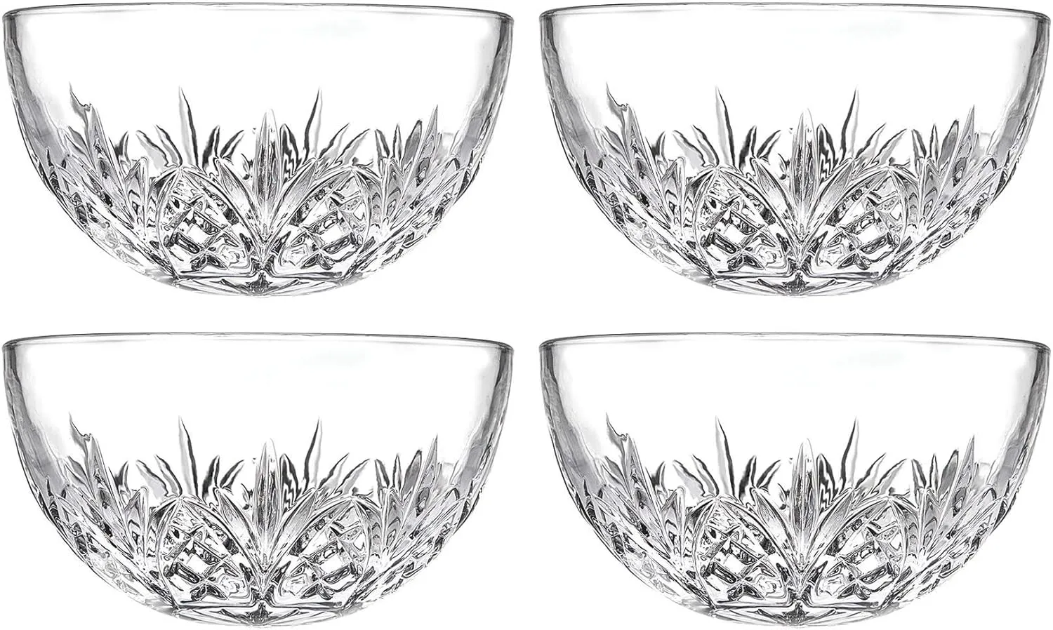 Godinger Bowl Set - Crystal Mini Prep Bowls, Dip, Dessert, Bar Snack Dish Bowls - 5oz, Set of 4
