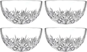 Godinger Bowl Set - Crystal Mini Prep Bowls, Dip, Dessert, Bar Snack Dish Bowls - 5oz, Set of 4
