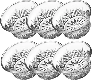 Godinger Bowl Set - Mini Crystal Prep, Dip, Dessert, Bar Dish Bowls - Set of 6, 2oz