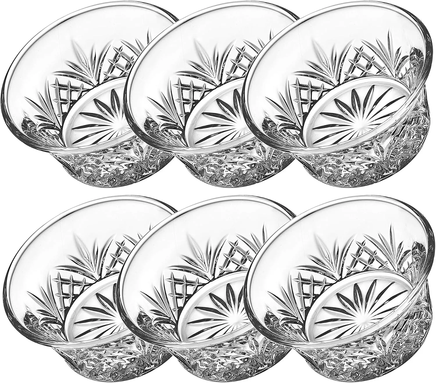 Godinger Bowl Set - Mini Crystal Prep, Dip, Dessert, Bar Dish Bowls - Set of 6, 2oz