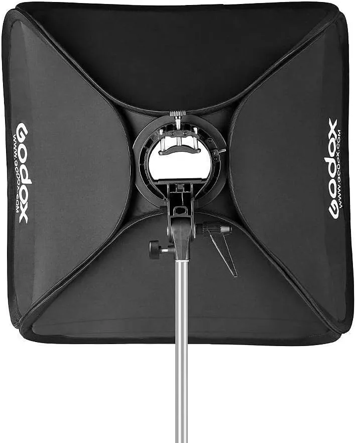 Godox 32"x 32" 80cmx80cm Foldable Universal Softbox with S-Type Speedlite Bracket for Flash Bowens Elinchrom Mount Accessories Direction Adjustable