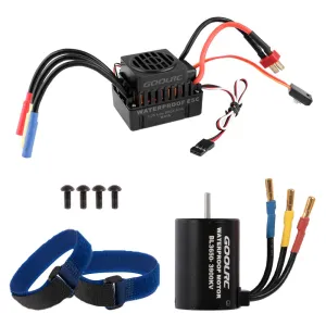GoolRC BL3650 RC Brushless Motor ESC Combo, Waterproof 3900KV Brushless RC Motor with 60A ESC for 1/10 Scale RC Ca,Truck,Boat,Plane RC Toys