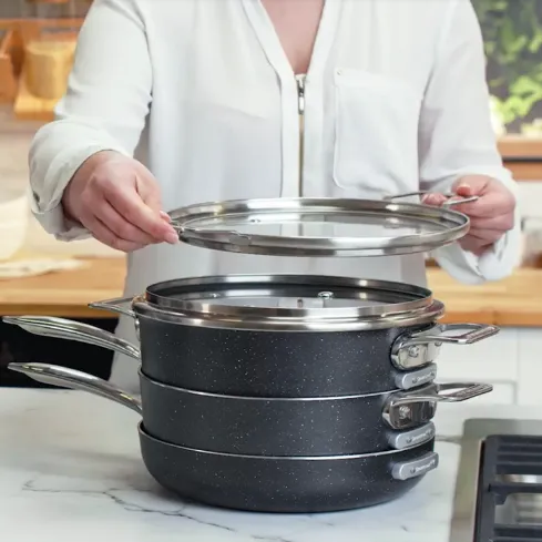 Granitestone 10-Piece Stackmaster Stackable Cookware Set