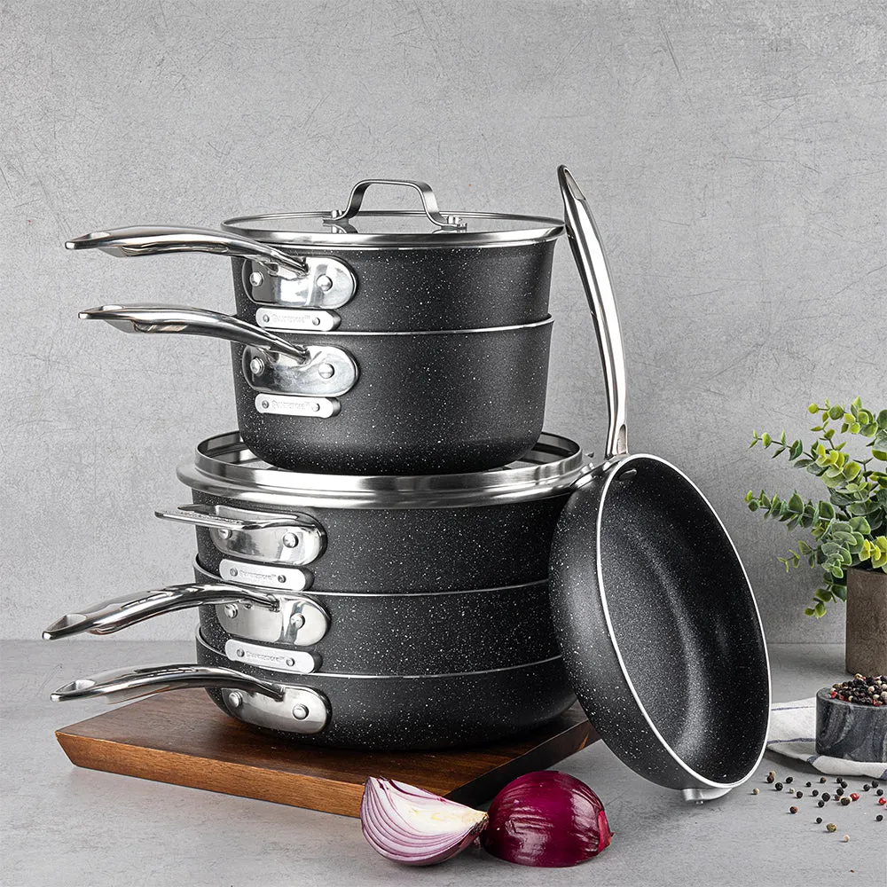 Granitestone 10-Piece Stackmaster Stackable Cookware Set