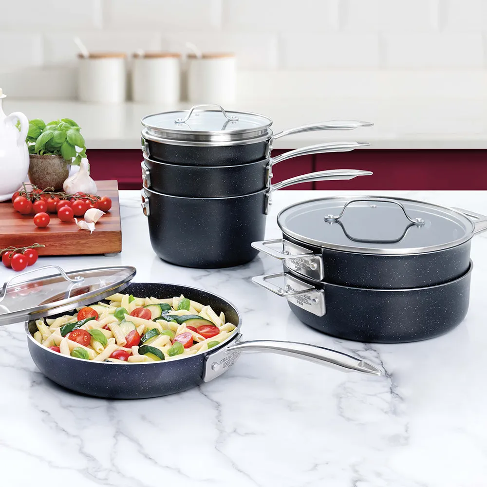 Granitestone 10-Piece Stackmaster Stackable Cookware Set