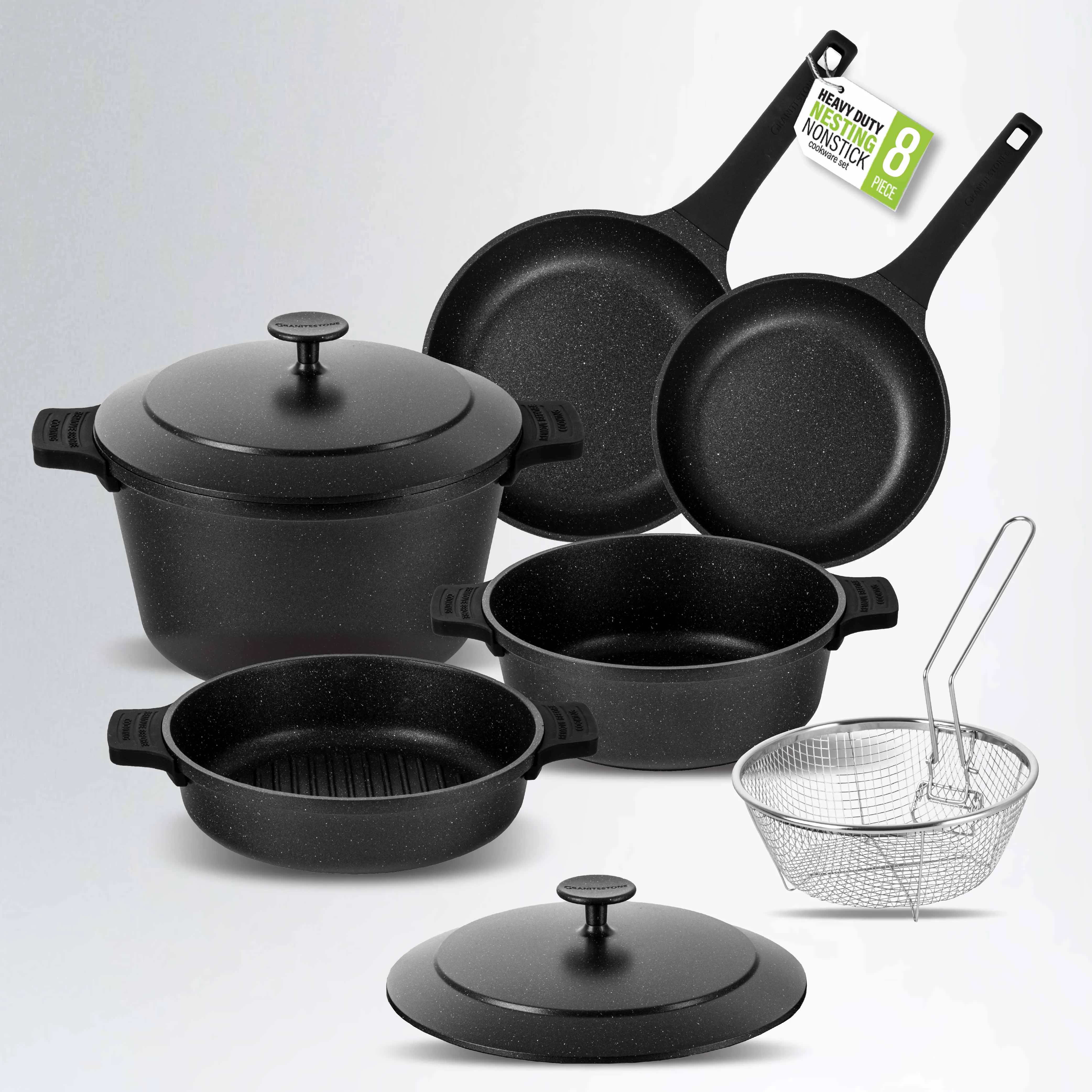 Granitestone 8-Piece Nesting Cookware Set