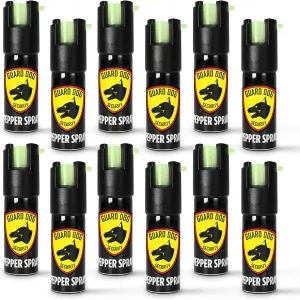 Guard Dog Security Pepper Spray Glow in The Dark - Quick Release, UV Dye, Twist Top - Compact Size, Police Grade Formula - Best Self Defense Tool for Women - Up to 16 Feet