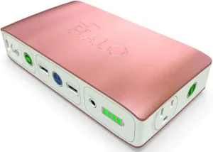 HALO Bolt 58830 ACDC Portable Car Battery Jump Starter | 58.8Wh USB Power Bank with AC Outlet, Emergency Floodlight & Charger, Jump Cars SUVs & Trucks, Power Phones & Laptops, TSA Approved — Rose Gold