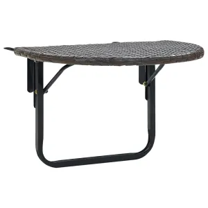 Hanging Balcony Table Folding Outdoor Patio Railing Table PE Rattan