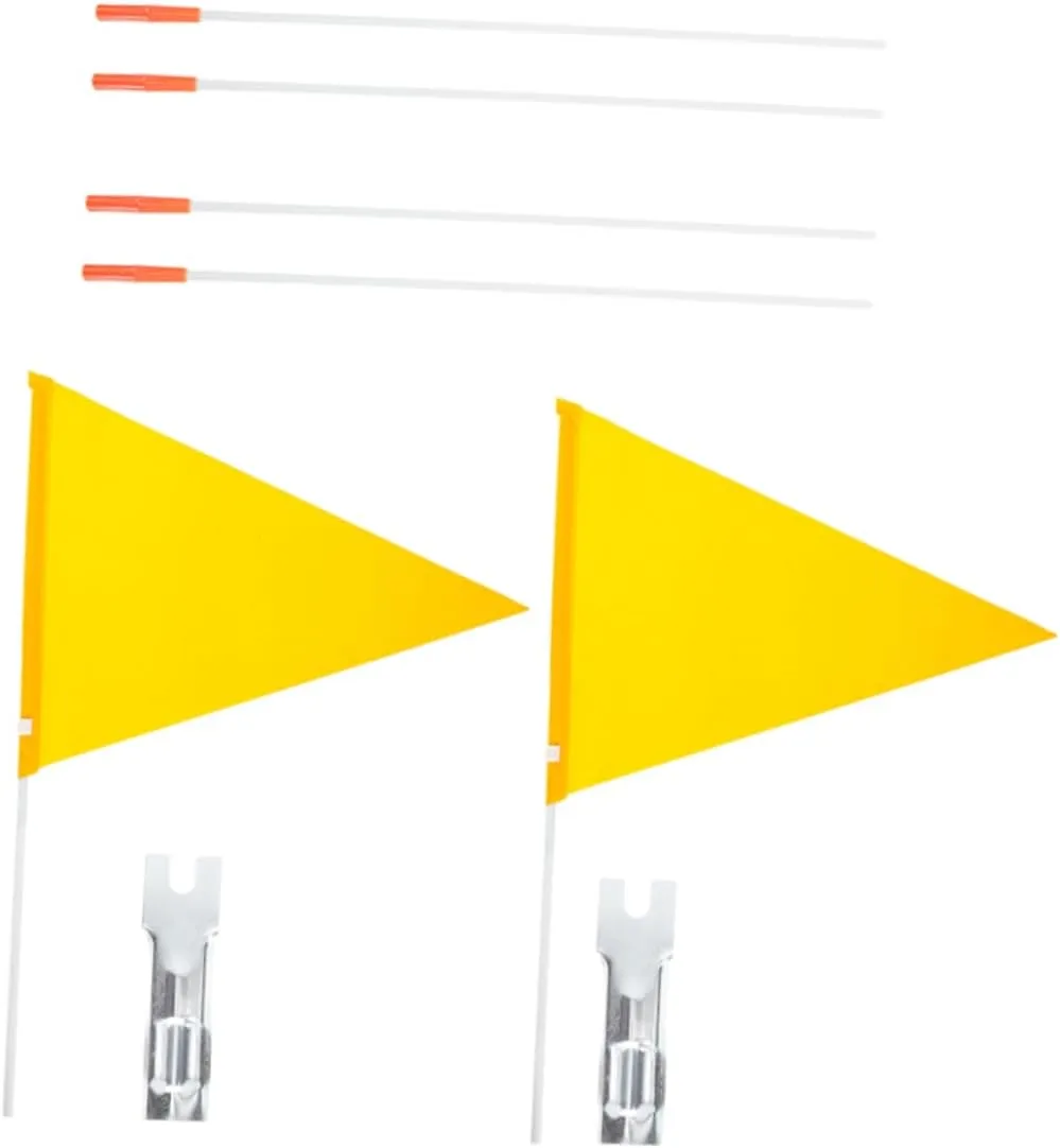 Happyyami 2sets Bike Flag Pole Fiberglass Bicycle Safety Flags for Boys and Girls Outdoor Use 2pcs*2