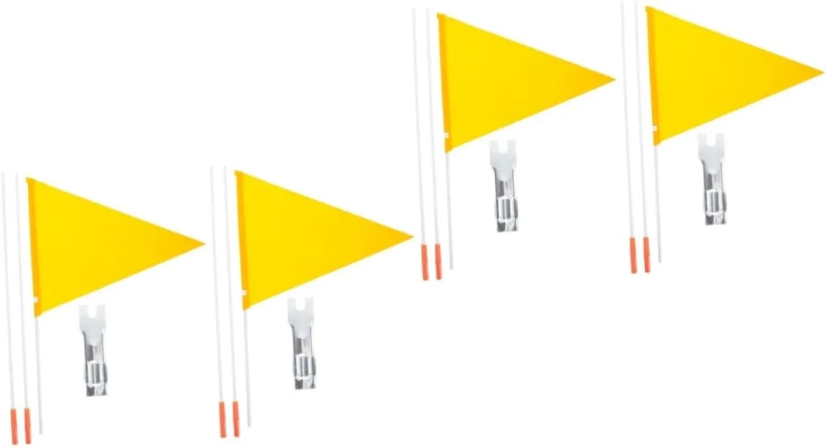 Happyyami 2sets Bike Flag Pole Fiberglass Bicycle Safety Flags for Boys and Girls Outdoor Use 2pcs*2