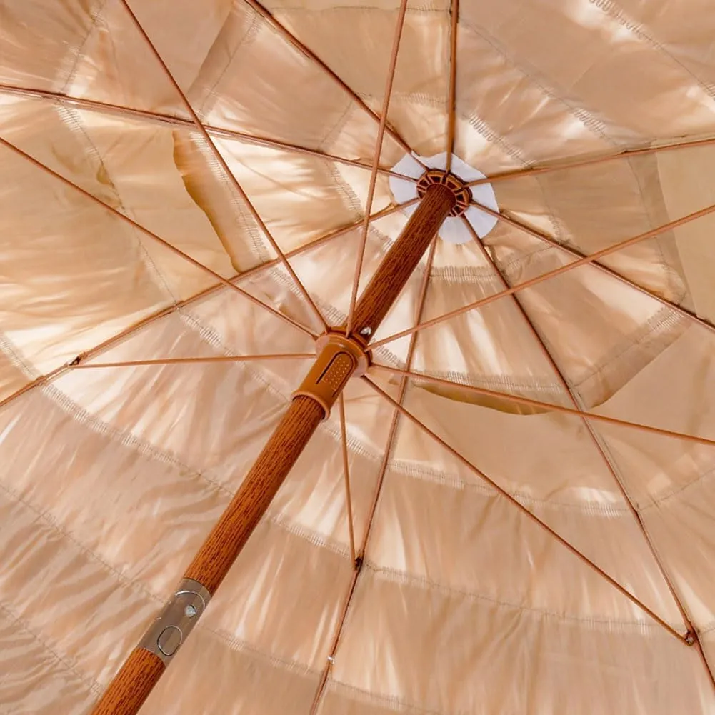 Hawaii Umbrella 5ft, 10ft Tiltable Tropical Outdoor Patio Garden Parasol, Outdoor Beach Umbrella with Carrying Bag, Portable Straw Sunshade(Wood color 300cm/10ft)