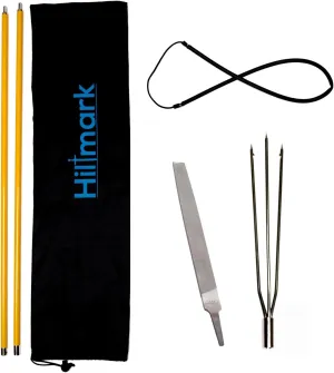 Hawaiian Sling Fishing Spear Set - Travel Fiberglass Pole Spear Harpoon for Spearfishing with 3 Prong Paralyzer Tips 5' - Also Includes Sharpener & Travel Bag