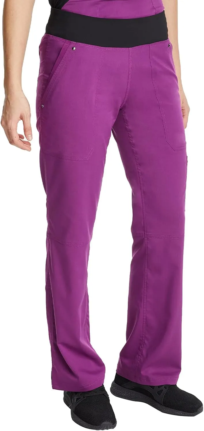 Healing Hands Womens Scrubs Pants 5 Pocket Purple Label 9133 Cargo Tori Women Yoga Pant Lightweight Soft Fabric Passion Plum 3XL
