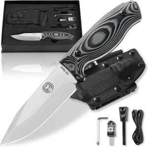 Holtzman's Gorilla Survival Silverback D2 Fixed Blade Survival Knife for Bushcraft & Hunting with Kydex Sheath - Durable and Versatile