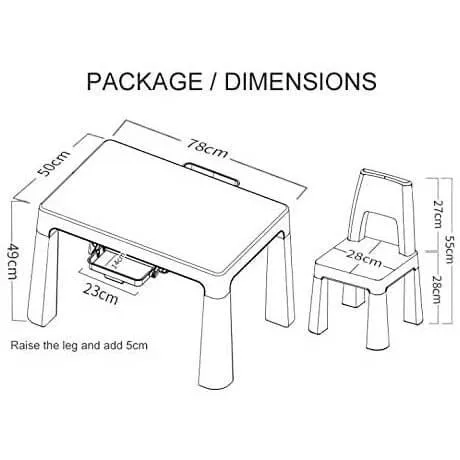 Home Canvas Early Learning Study Table and Chair Set for Childrens | Lightweight Table and Chair Sets with Storage Drawers