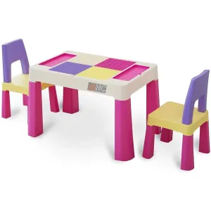 Home Canvas MultiColor Study Table and Chair Set for Childrens | Lightweight Table and Chair Sets with Storage Drawers Pink