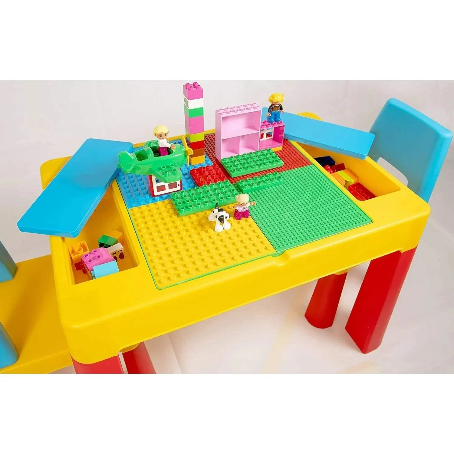 Home Canvas MultiColor Study Table and Chair Set for Childrens | Lightweight Table and Chair Sets with Storage Drawers Pink