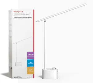 HONEYWELL Upgraded LED Desk Lamp - H01 Pro Sunturalux™ Foldable Desk Light with USB A C Charging Port, 3 Color Modes Dimmable Table Lamp for Home Office Reading(White)