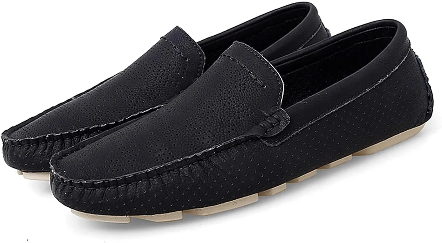 HOOENG Driving Moccasins Smoking Loafer for Men Breathable Lightweight Moccasins Shoes Lightweight Flexible Flat Heel Casual Slip On