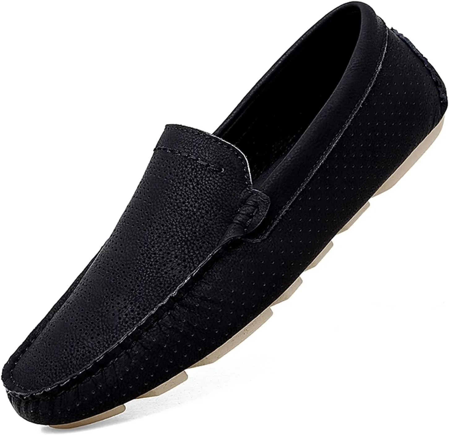 HOOENG Driving Moccasins Smoking Loafer for Men Breathable Lightweight Moccasins Shoes Lightweight Flexible Flat Heel Casual Slip On