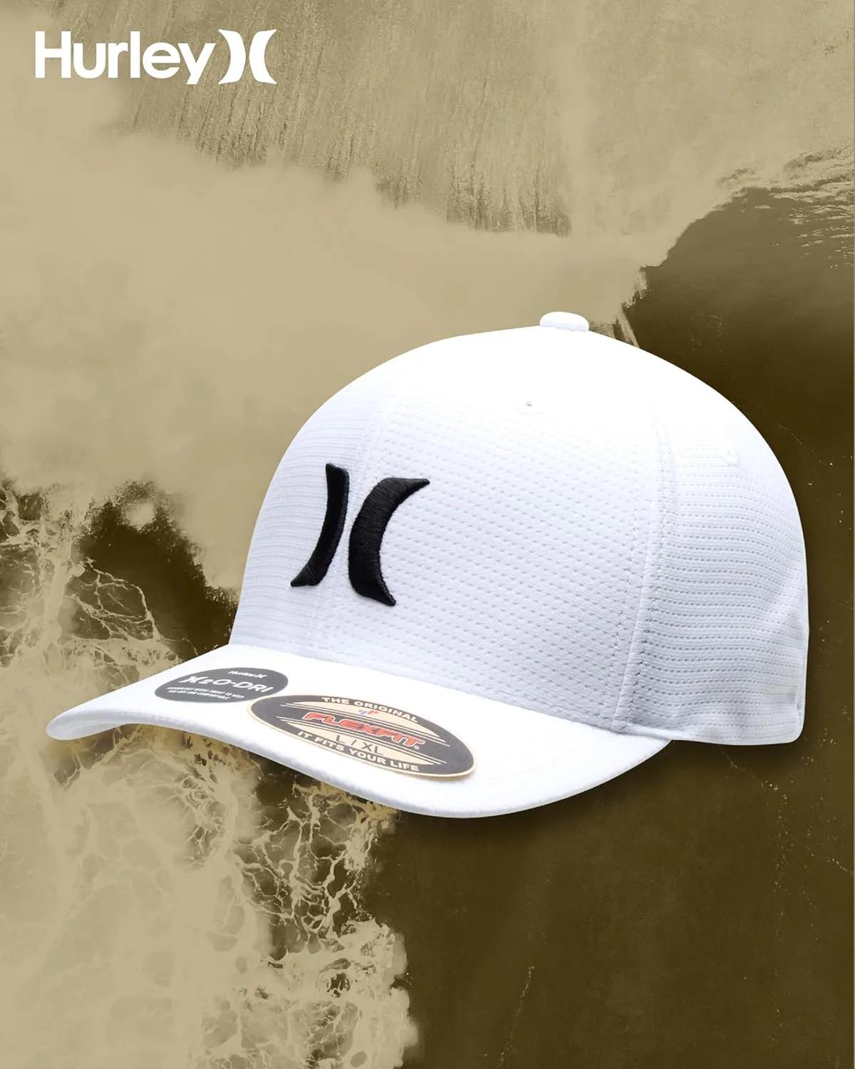 Hurley Men's Baseball Cap – Lightweight Curved Bill H2O Dri Fitted Caps for Men