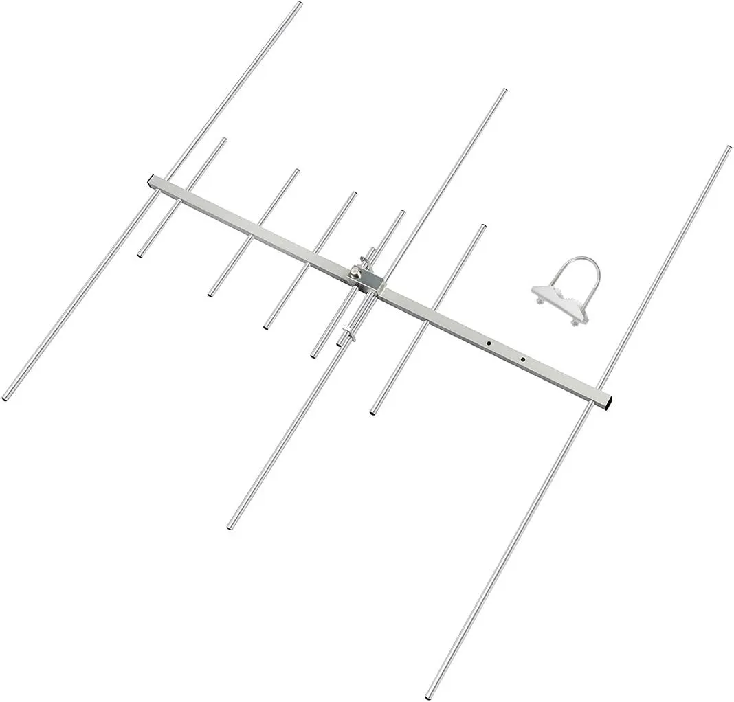 HYS High Gain Dual-Band VHF/UHF Yagi Antenna 9.5/11.5dBi 100W - 144MHz & 430MHz Outdoor Directional Antenna for Ham Radio, Repeater Systems, Mobile Digital Communications w/U-Bolt Mount (TC-YG08UV)