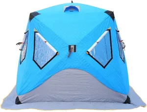 Ice Fishing Shelter Waterproof Oxford Fabric Portable Ice Shanty Tent for 3-4 Person Ice Shelter W/Carrier Bag Detachable Ventilated Windows for Ice Fishing