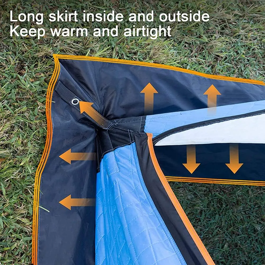 Ice Fishing Shelter Waterproof Oxford Fabric Portable Ice Shanty Tent for 3-4 Person Ice Shelter W/Carrier Bag Detachable Ventilated Windows for Ice Fishing