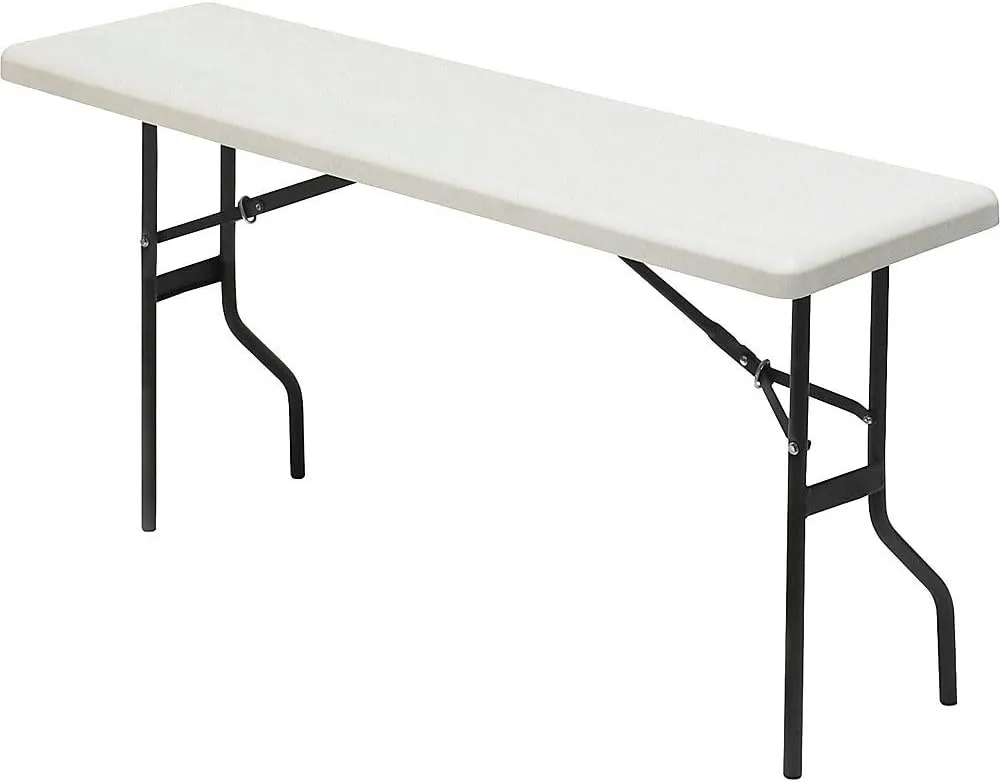 Iceberg 65353 IndestrucTable Too Folding Table, 18"x60", Platinum
