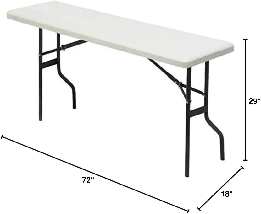 Iceberg 65353 IndestrucTable Too Folding Table, 18"x60", Platinum
