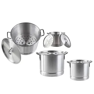 Imusa Aluminum Steamer Set (16, 20, 24, 32 qrt) 4 Pot Set From Mexmax INC.