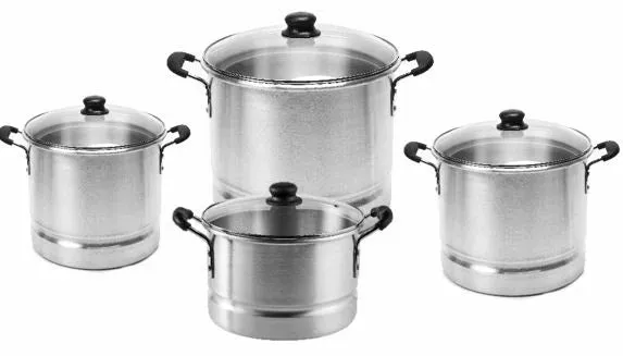 Imusa Aluminum Steamer Set w/ Glass Lid (16,20,24,32 qrt) 4 Pot Set From Mexmax INC.