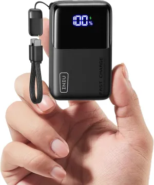INIU Portable Charger, Ultra Small 10000mAh 45W PD Power Bank, USB C in&Out Fast Charging Battery Pack, Travel Essentials Powerbank for iPhone 16/15/14/13 Pro Max, iPad mini/Air, Samsung S22 S21 etc