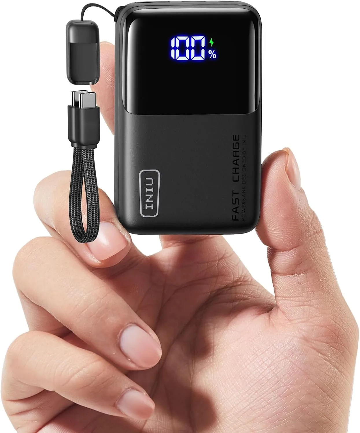 INIU Portable Charger, Ultra Small 10000mAh 45W PD Power Bank, USB C in&Out Fast Charging Battery Pack, Travel Essentials Powerbank for iPhone 16/15/14/13 Pro Max, iPad mini/Air, Samsung S22 S21 etc