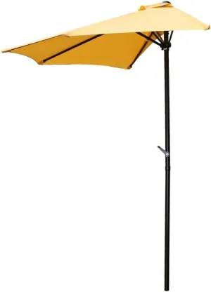 International Caravan Furniture Piece 9-Foot Half Round Wall Hugger Umbrella
