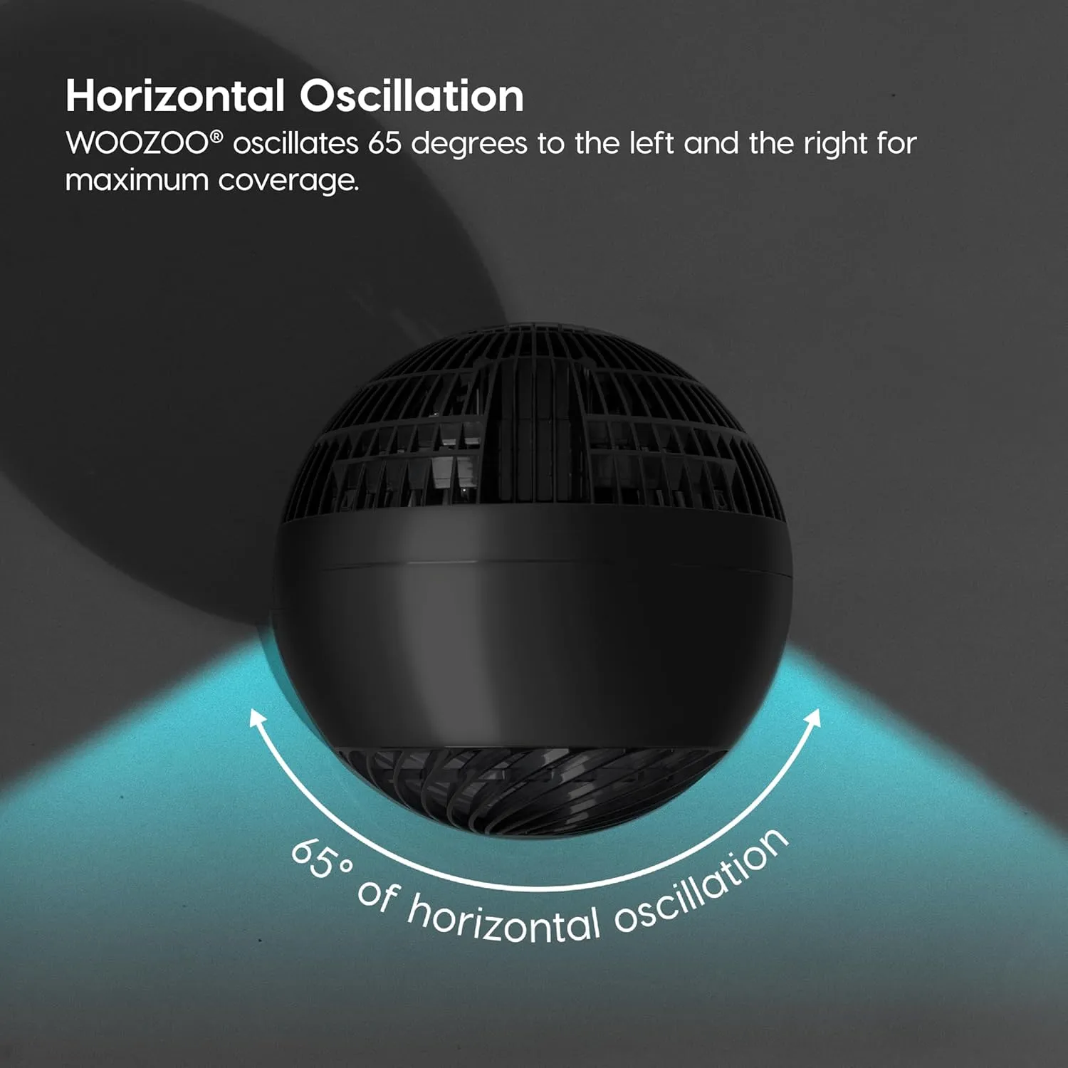 IRIS USA WOOZOO Air Circulator Fan with Remote, Oscillation, 5 Speeds, 82ft Max Air Distance, 90° Adjustable Tilt, 30db Quiet Motor, Small Fan for Bedroom, Office, Dorm, Black
