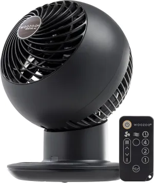 IRIS USA WOOZOO Air Circulator Fan with Remote, Oscillation, 5 Speeds, 82ft Max Air Distance, 90° Adjustable Tilt, 30db Quiet Motor, Small Fan for Bedroom, Office, Dorm, Black