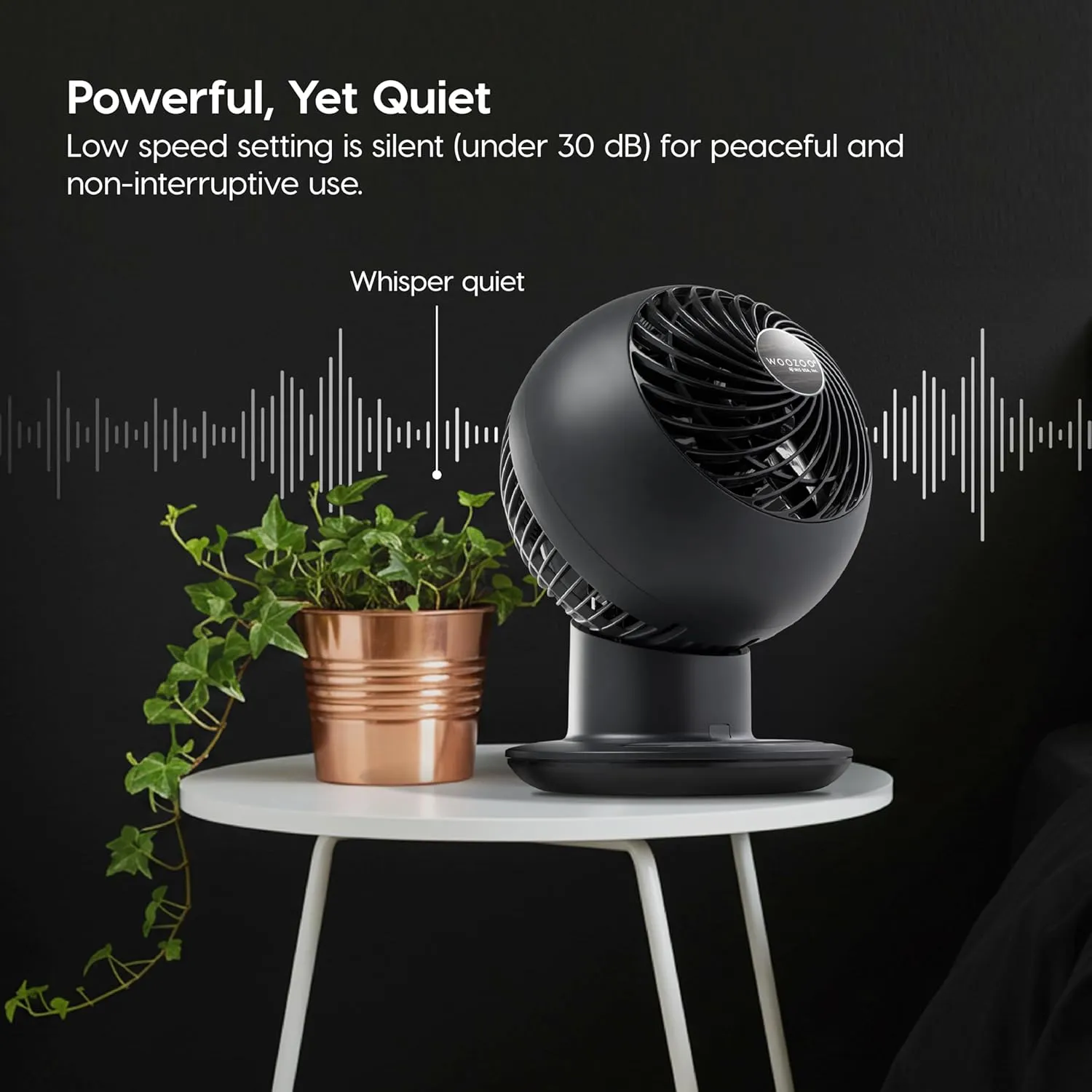 IRIS USA WOOZOO Air Circulator Fan with Remote, Oscillation, 5 Speeds, 82ft Max Air Distance, 90° Adjustable Tilt, 30db Quiet Motor, Small Fan for Bedroom, Office, Dorm, Black