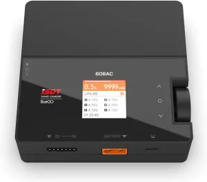 ISDT Lipo Battery Balance Charger 608AC - 8A/200W AC/DC Smart Hobby Charger for 1-6S Life, Lilon, LiPo, LiHv/Pb/NiMH RC Battery Dis-charger with Detachable Power Supply, XT60 Port