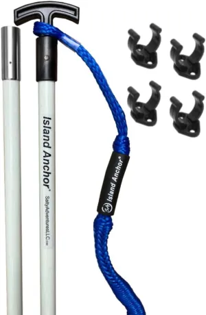 Island Anchor - 1" x 10' - 2 Piece - Shallow Water Anchor Pole : Built for Larger Boats : Securely Anchor on the Beach, Sandbar or in Shallow Water